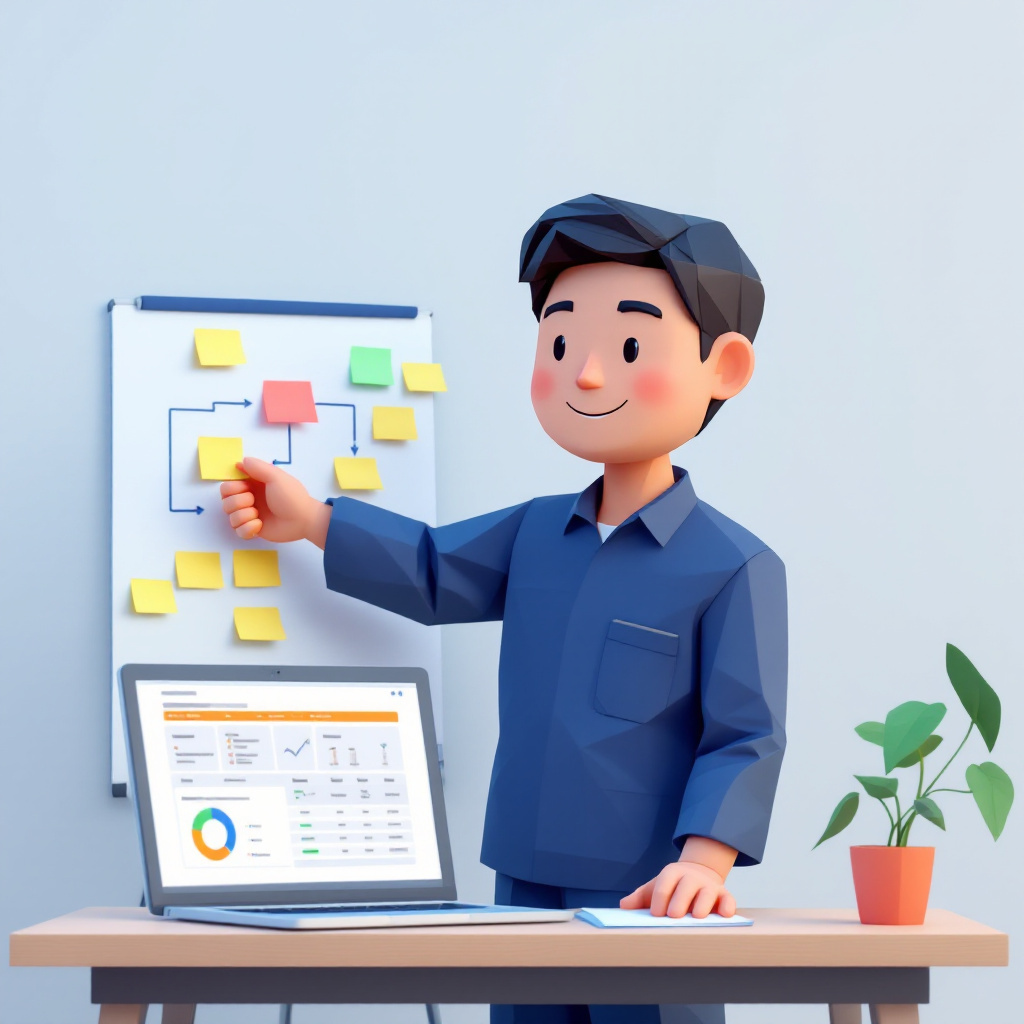AI活用推進担当のキャラクターイラスト