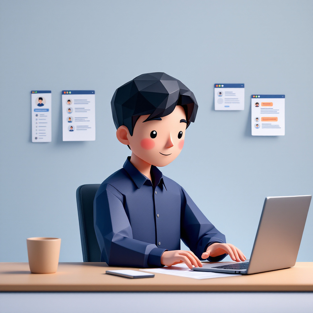 スカウト運用担当のキャラクターイラスト
